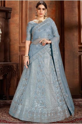 filet bleu poudre lehenga choli lc2376