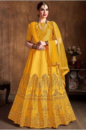 soie jaune art lehenga choli lc2407
