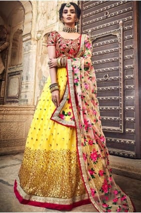 filet jaune lehenga choli lc2493