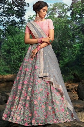 choli lehenga filet gris lc2813