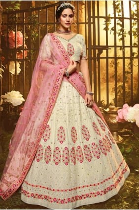 choli georgette lehenga blanc cassé lc2880