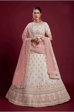 Fil blanc Georgette mariage lehenga choli LC6863