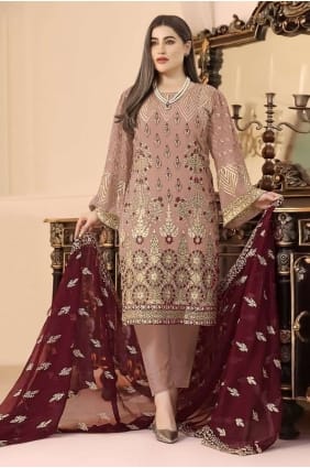 georgette brodée pêche salwar kameez SK153385