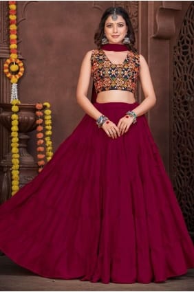 soie banglori brodée Navratri lehenga choli LC7214
