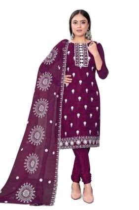 vin brodé chanderi salwar kameez SK153663