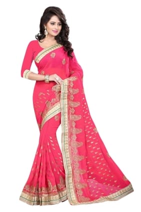 Saris brodé Gajari en Georgette SR25962