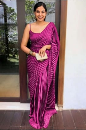 rani sari with plain satin SR26175