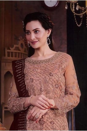 Costume Palazzo Net Pêche Brodé PZ3974