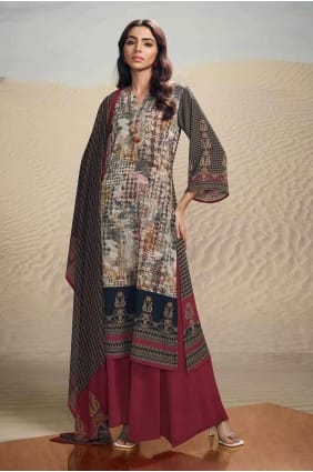 Costume Palazzo à impression numérique Rama en crêpe SK154159