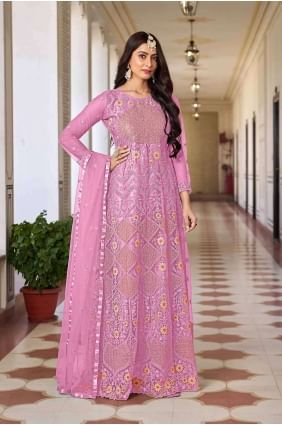 Costume filet anarkali avec broderie AS3900