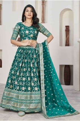 Rama Lehenga Choli brodé en Jacquard LC7817