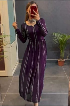 Kurti imprimé uni avec dupatta KTI2413
