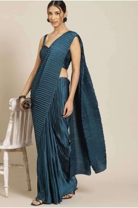 sari rama en satin avec broderie SR26890