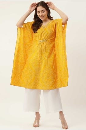 salwar kameez en coton jaune avec SK154573