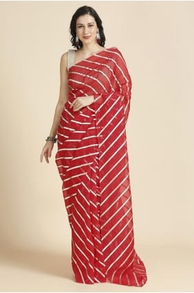 sari en mousseline de soie uni en violet avec chemisier SR27494