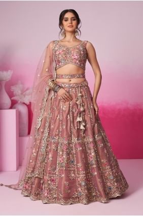 Lehenga Choli en filet avec broderie LC7993