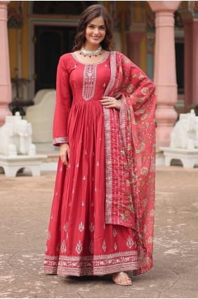 robe brodée en mousseline marron GW0971