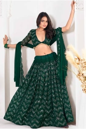 Lehenga Choli en georgette avec broderie LC8037