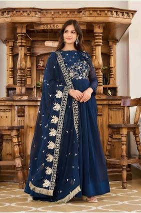 Robe-robe bleue en fausse georgette à sequins GW0983