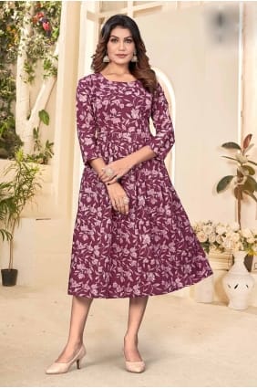 robe robe en coton marron avec imprimé GW0987