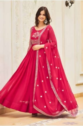 robe en georgette avec broderie GW1003