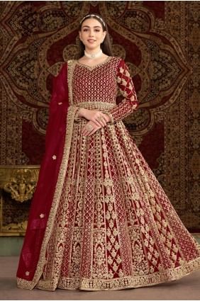 robe-robe brodée en filet marron GW1058