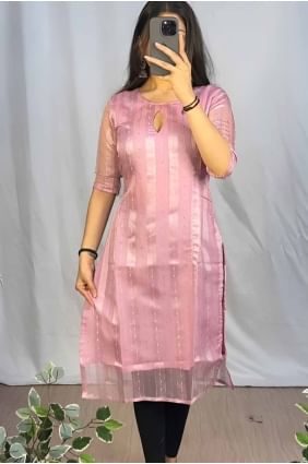 Kurti rose organza en dentelle KTI2624