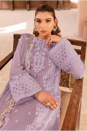 Georgette Eid salwar kameez avec broderie SK155088