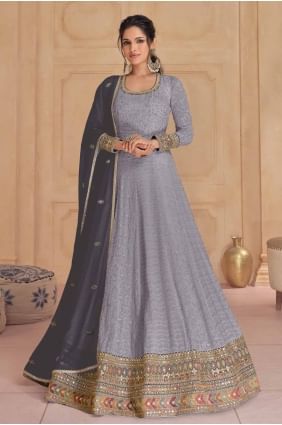 costume anarkali georgette eid avec broderie AS4036