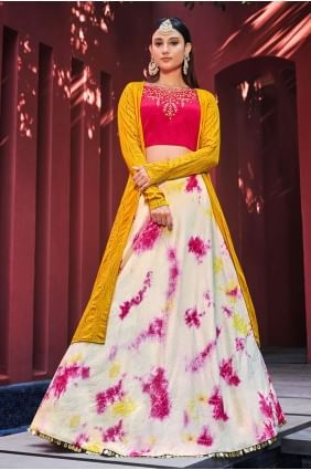rose coton lehenga choli avec imprimé LC6506