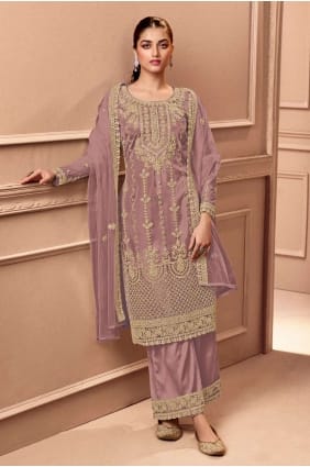 filet brodé violet eid salwar kameez avec dupatta SK152880
