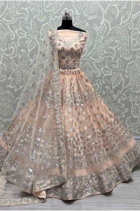 Filet pêche lehenga choli brodé LC6629