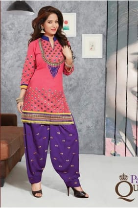 pur coton costume lown de patiala rose PSU0001