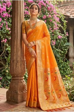 Yellow Saree in Weaving Silk SR30003
