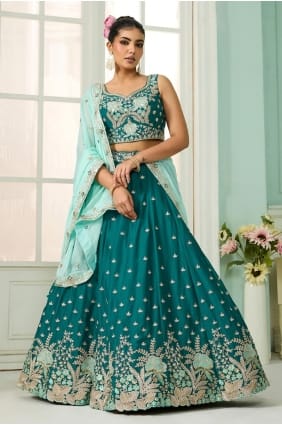 Lehenga Choli Rama en georgette à sequins avec dupatta LC8768