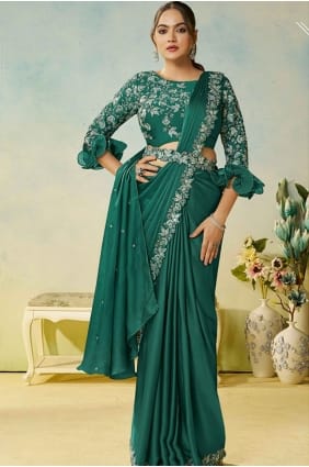 Sari en satin Rama fait main SR29168