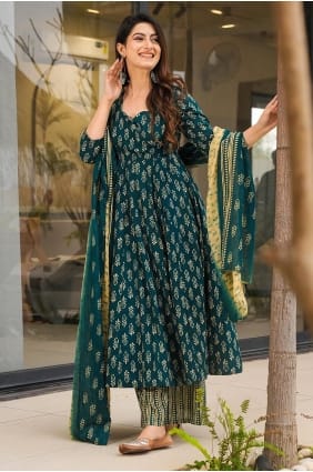 Salwar Kameez en mousseline imprimée Rama AS4313