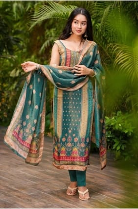 Salwar Kameez en soie imprimée Rama SK155891
