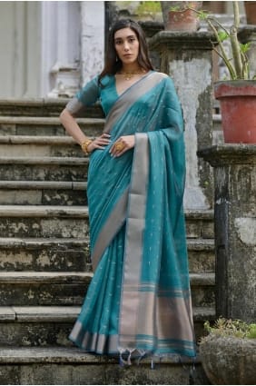 Sari Rama en soie Zari avec blouse SR29304