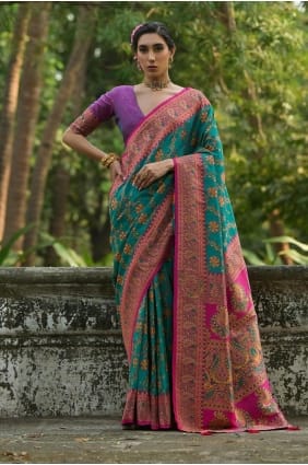 Zari, tissage de sari Pashmina à Rama SR29616