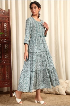 Robe en rayonne imprimée GW1202