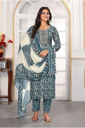 Salwar Kameez en rayonne avec imprimé Rama SK155904