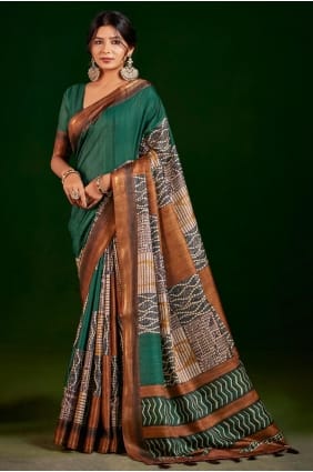 Sari Rama en soie imprimé numériquement SR29525