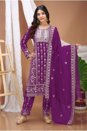 Ensemble palazzo en georgette synthétique à sequins couleur vin PZ4425