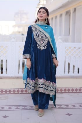 Ensemble salwar kameez Rama Velvet Eid avec sequins SK156026