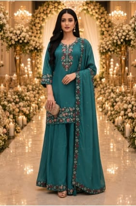 Ensemble palazzo brodé à paillettes Rama PZ4493