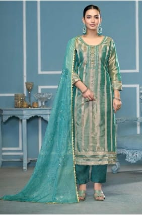 tailleur pantalon droit en organza bleu avec broderies SK155326