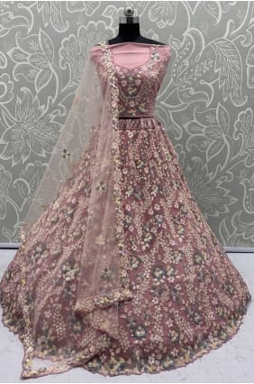 Lehenga Choli en filet avec broderie au fil LC8678
