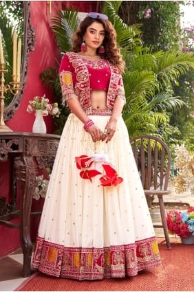 Lehenga Choli en polyester avec fil LC9015