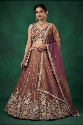 Lehenga Choli en tissu brodé LC9198